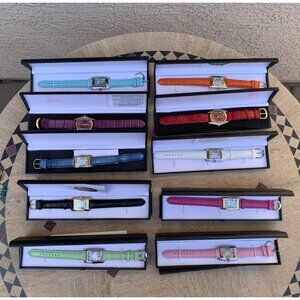 Lot of 10 Gossip Women’s Wrist Watches Quartz Leather Bands Needs Batteries